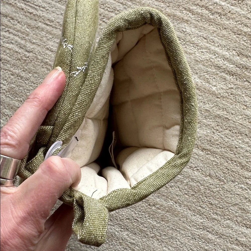 Set of 2 Faux Stitched Grid Oven Mitts Green Hearth & Hand™ with Magnolia